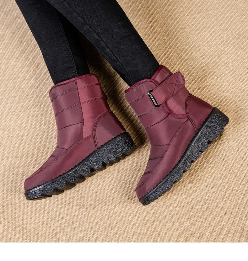 Women's Waterproof Winter Snow Boots – 2025 New Faux Fur Long Plush Platform Ankle Boots with Warm Cotton Lining