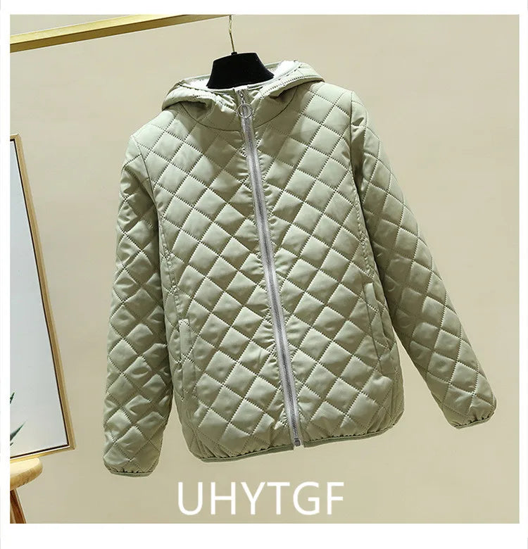 Women's Quilted Cotton Jacket - Thick Hooded Parka, Korean Style, Black Winter Coat, New for 2023