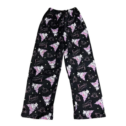 Hello Kitty Pijama de flanela feminina, calça de lã quente, anime kawaii, pret