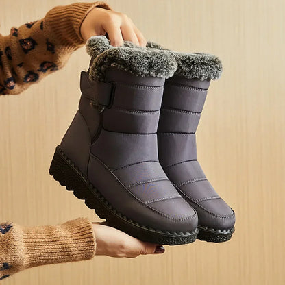 Women's Waterproof Winter Snow Boots – 2025 New Faux Fur Long Plush Platform Ankle Boots with Warm Cotton Lining