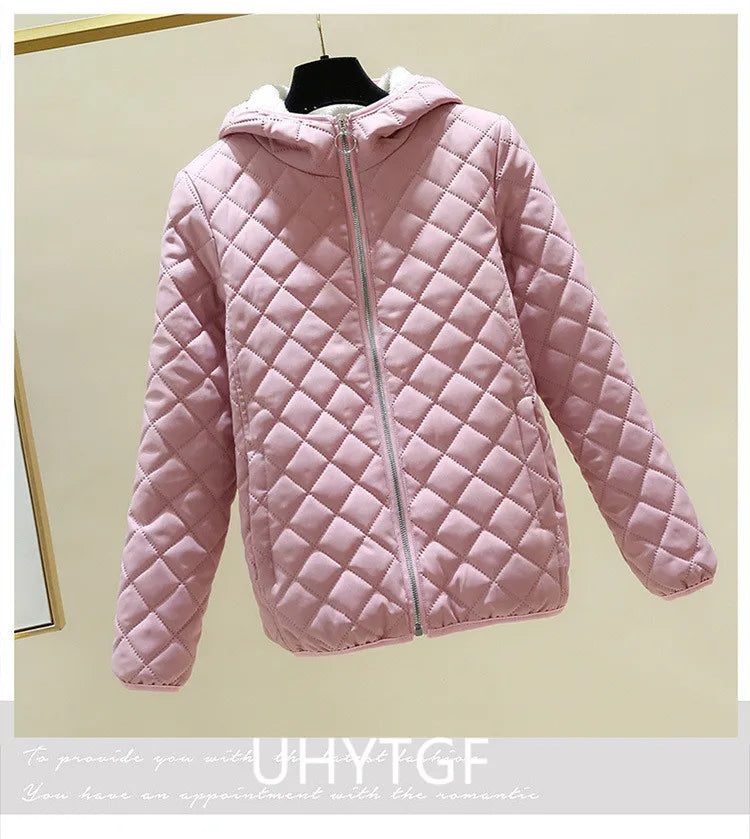 Women's Quilted Cotton Jacket - Thick Hooded Parka, Korean Style, Black Winter Coat, New for 2023