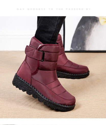 Women's Waterproof Winter Snow Boots – 2025 New Faux Fur Long Plush Platform Ankle Boots with Warm Cotton Lining