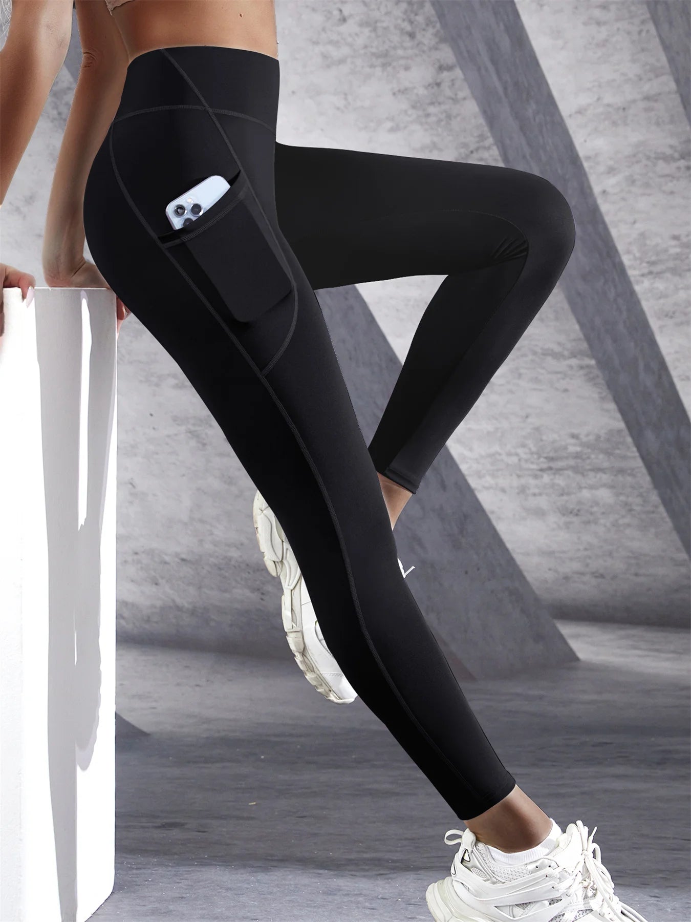 Leggings Femininas de Cintura Alta com Bolsos - Yoga e Fitness