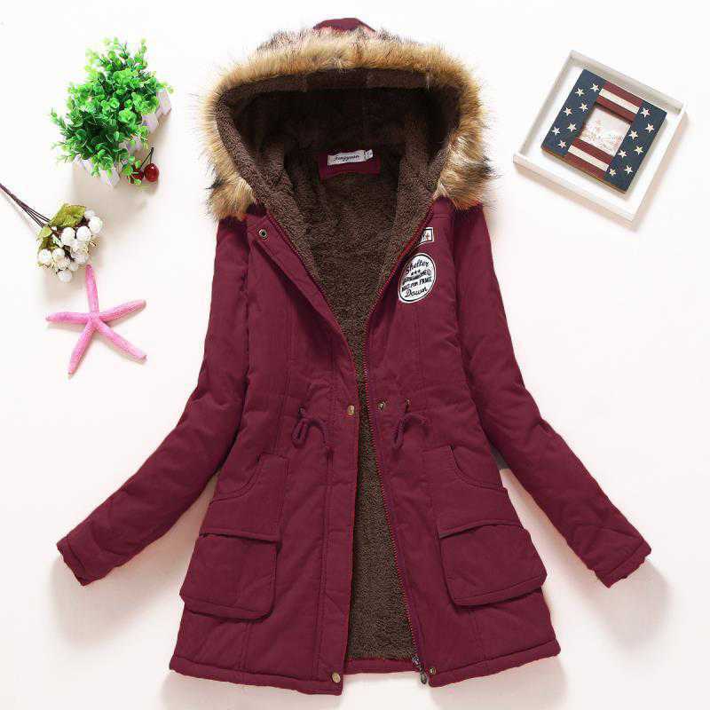 Lightweight Quilted Cotton Jacket for Women - Casual Hooded Parka, Warm Coat for