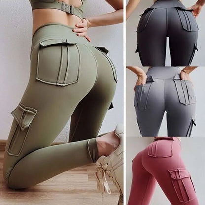 Leggings Femininas de Yoga - Cintura Alta, Sem Costura e Bolsos (S-2XL)