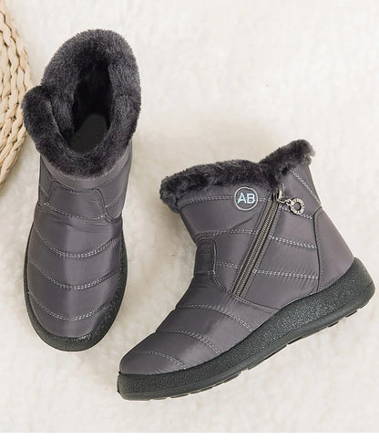 Women's Winter Fur-Lined Snow Boots – Ultra Warm Low-Heel Ankle Booties for Cold Weather