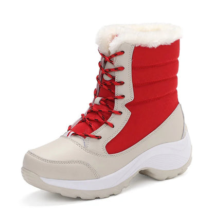 Women's Winter Snow Boots – Waterproof, Non-Slip Platform with Fur-Lined Ankle & Thigh-High Wedge Design