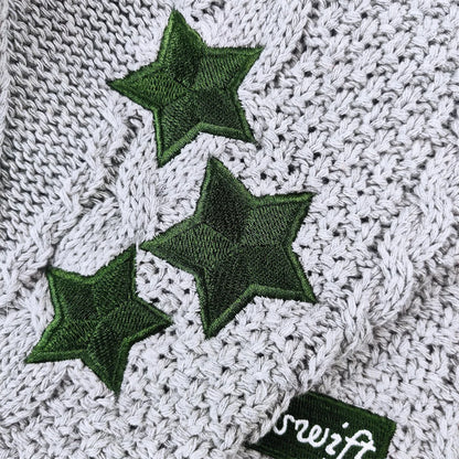 Bordado feminino estrela Y2K Cardigans de malha, suéteres vintage, peito único