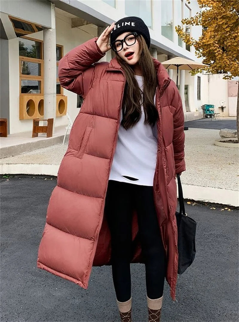 Women's Long Casual Parka, Thick Cotton Winter Jacket, Quilted Warm Windproof Outerwear, New Fashion, 2024