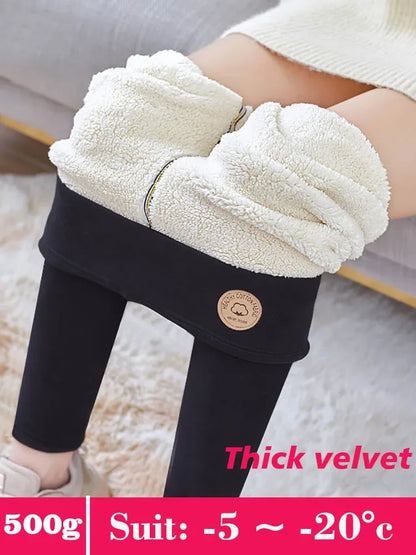 Women's Leggings with Fleece Thick Warm Velvet Cotton Tights Female Legging Pants Winter Skinny Grey Thermal Leggings for Women