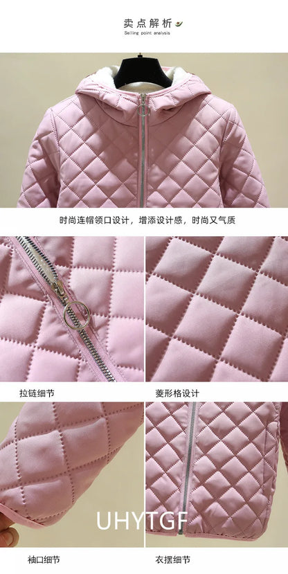 Women's Quilted Cotton Jacket - Thick Hooded Parka, Korean Style, Black Winter Coat, New for 2023