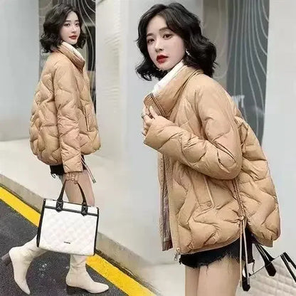 Women's Short Cotton Jacket, Thick Warm Coat, Casual Winter Outerwear, Loose Fit Short Parka, A12, New 2022