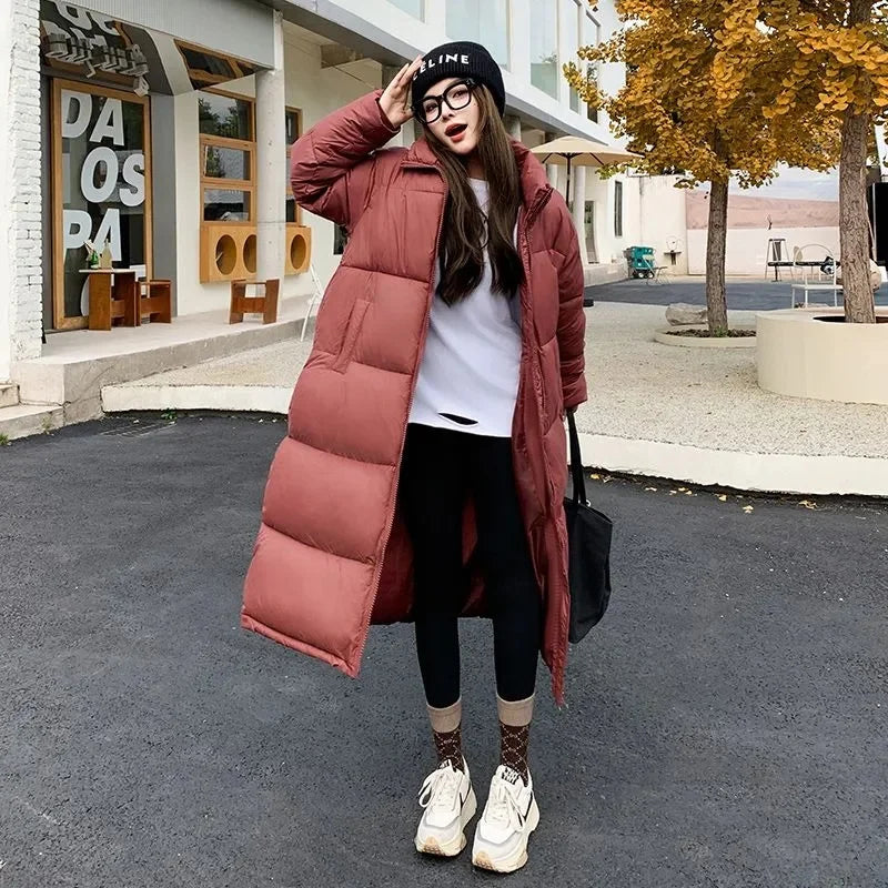 Women's Long Casual Parka, Thick Cotton Winter Jacket, Quilted Warm Windproof Outerwear, New Fashion, 2024