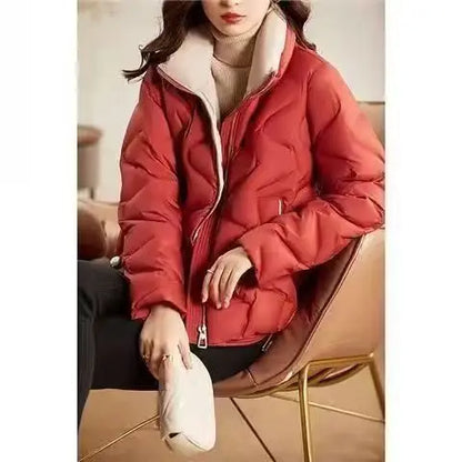 Women's Short Cotton Jacket, Thick Warm Coat, Casual Winter Outerwear, Loose Fit Short Parka, A12, New 2022