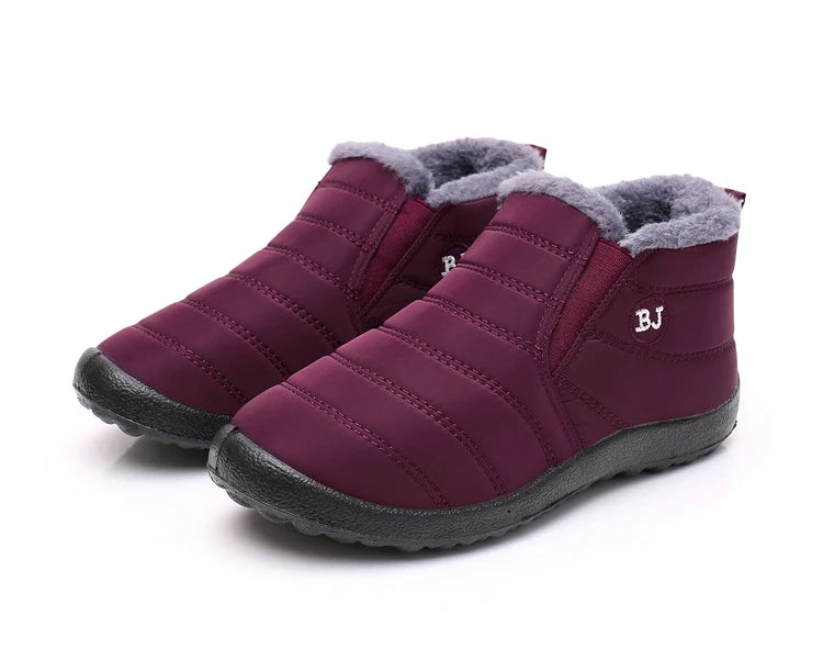 Women's Winter Snow Boots – Waterproof Slip-On Platform Ankle Booties for Casual Chic Style