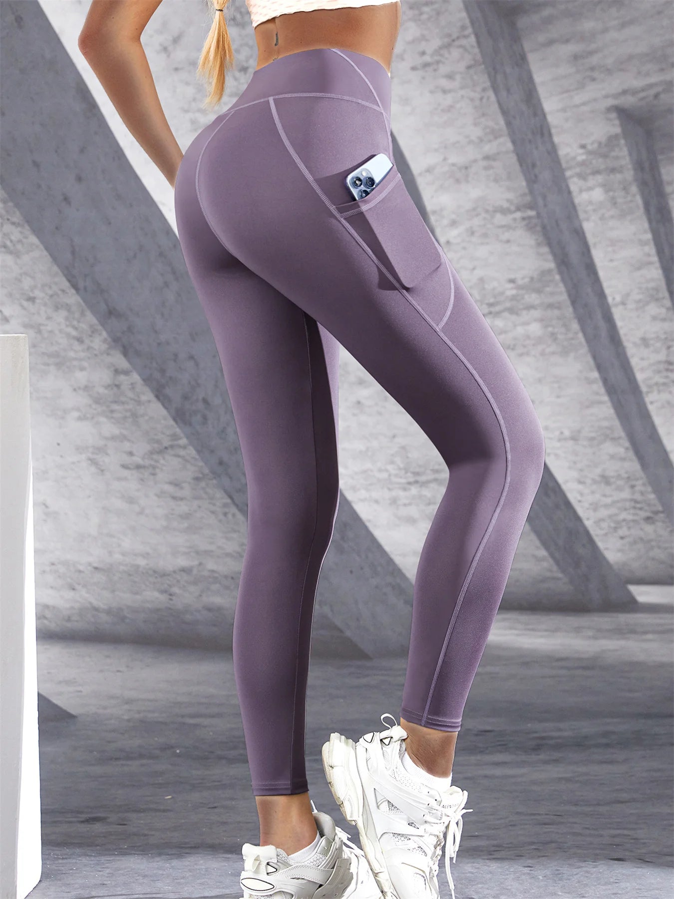 Leggings Femininas de Cintura Alta com Bolsos - Yoga e Fitness