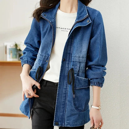 Women’s Denim Jacket 2024 Spring Autumn New Ladies Denim Coat Design Sense Ver