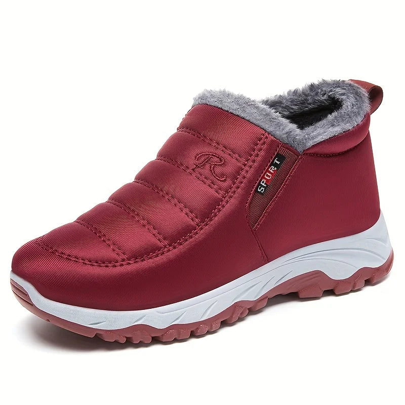 Women's Winter Fleece-Lined Snow Boots – Warm, Waterproof, Slip-On Ankle Booties for Outdoor Comfort