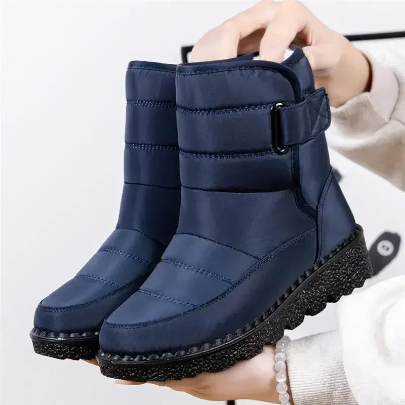 Women's Waterproof Winter Snow Boots – Non-Slip Platform Ankle Boots with Cotton Padded Warmth