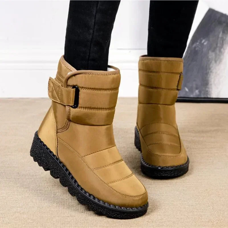 Women's Waterproof Winter Snow Boots – Non-Slip Platform Ankle Boots with Cotton Padded Warmth