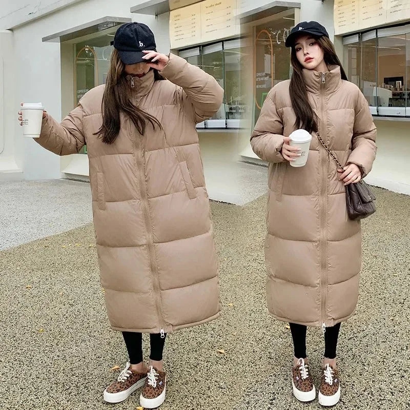 Women's Long Casual Parka, Thick Cotton Winter Jacket, Quilted Warm Windproof Outerwear, New Fashion, 2024