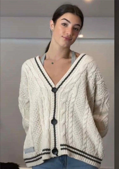 Bordado feminino estrela Y2K Cardigans de malha, suéteres vintage, peito único