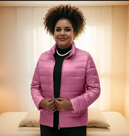 Plus size jaqueta feminina curto ultra leve embalável puffer casacos moda femin