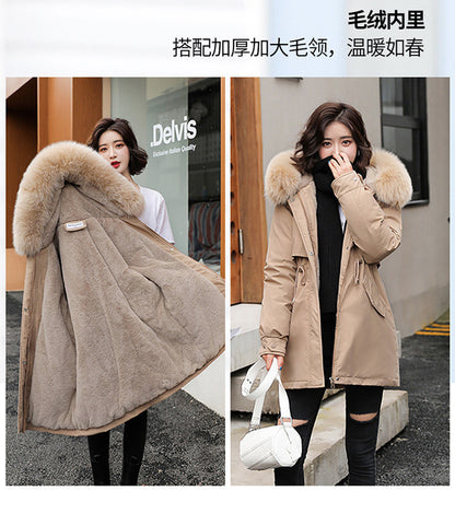 Women's Long Wool Parka with Hood and Fur Collar - Slim Quilted Coat, Warm Winter Fashion for Snow, New 2023