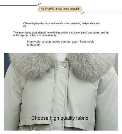 Women's Long Wool Parka with Hood and Fur Collar - Slim Quilted Coat, Warm Winter Fashion for Snow, New 2023