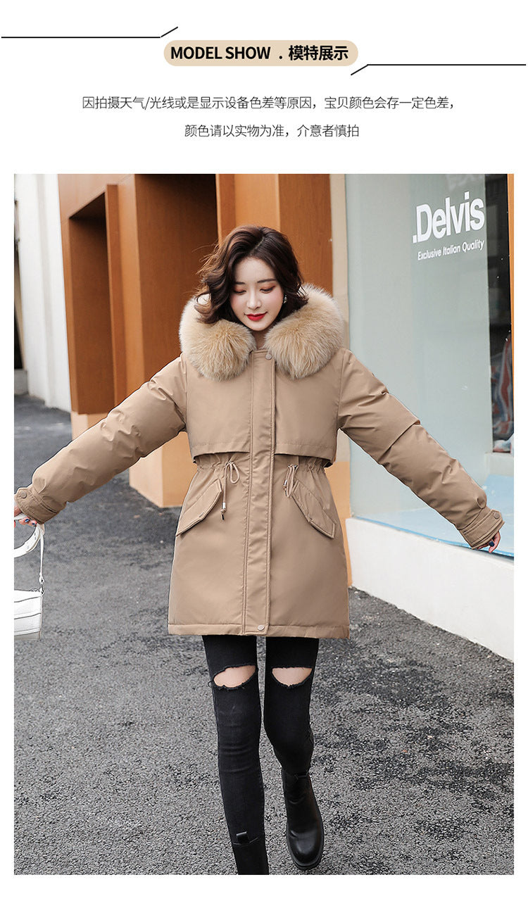 Women's Long Wool Parka with Hood and Fur Collar - Slim Quilted Coat, Warm Winter Fashion for Snow, New 2023