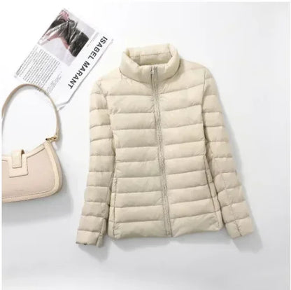 Plus size jaqueta feminina curto ultra leve embalável puffer casacos moda femin