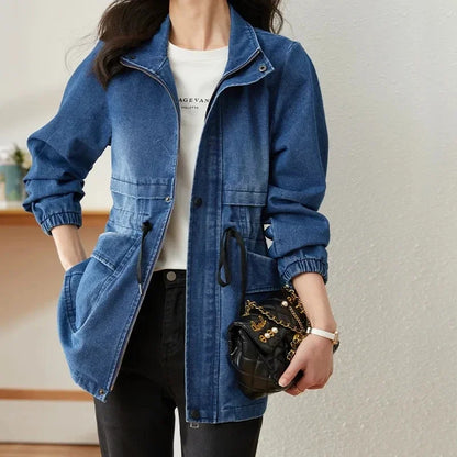 Women’s Denim Jacket 2024 Spring Autumn New Ladies Denim Coat Design Sense Ver