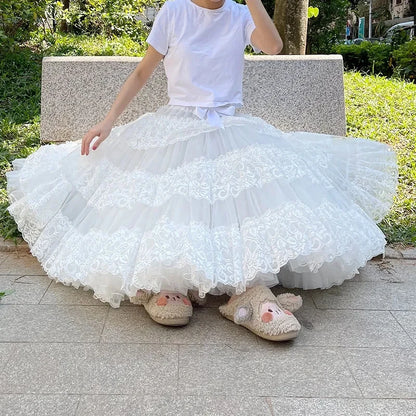 MAGOGO Lolita Tulle Skirt Support Violent Boneless Soft Yarn Long Gorgeous Cloud